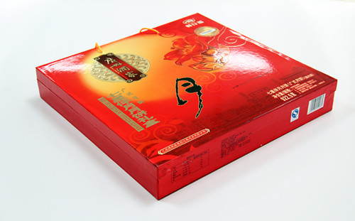 Buy Elegent Red Printed Recycled Paper Gift Boxes , Moon Cake packaging at wholesale prices