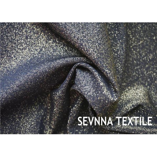 Metallic Printed Circular Silver Nylon Fabric Double Knitting Free Cuttable