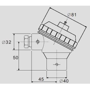 Aluminium ADC12 KNC Thermocouple Connection Head For Thermocouple