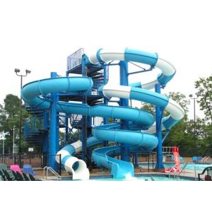 China Aqua Play Fiberglass Water Slide , Combination Commercial Pool Water Slides on sale