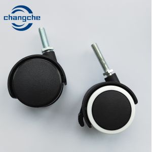 China Light Duty Durable Movable Casters Metal Stem 60mm Black Wheel on sale