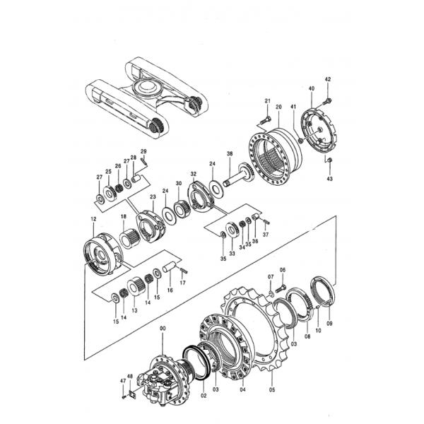 Belparts Excavator Parts Travel Reduction Gearbox EX200LC-5 EX210LCH-5 Final Drive Gearbox 9150472 Swing Gearbox