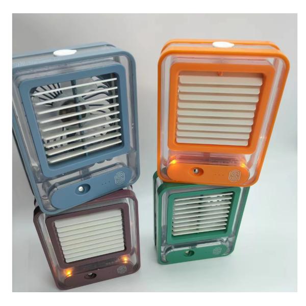 USB Rechargeable 420g Desktop Table Stand Air Cooler Conditioning Fan with LED Light