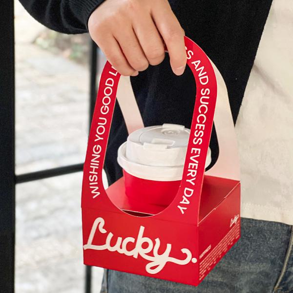 Coffee Cup Carrier Custom Printed Takeout Drink Holder Bulk Disposable Hot Cold Beverage Tray