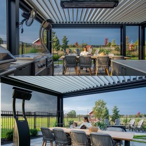 China Aluminium Pergola and Wall-mounted Aluminum Pergola Round Rod  for Your Outdoor Living on sale
