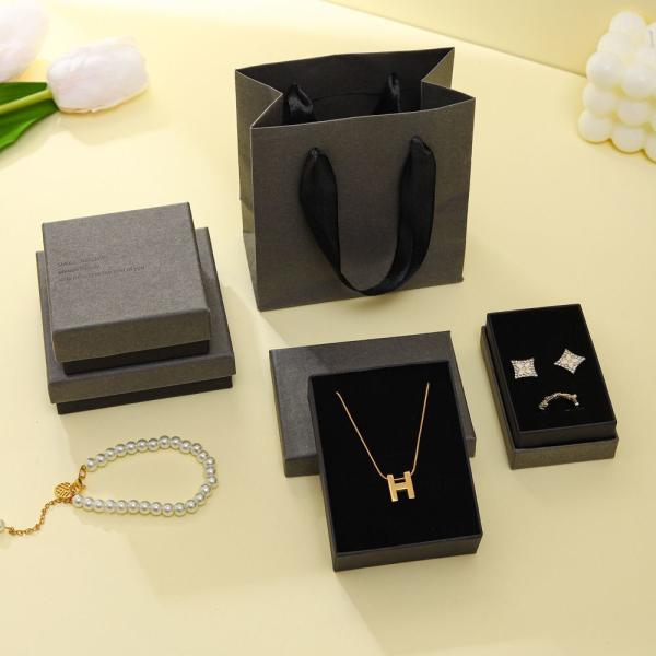 Black Foam Insert Luxury Jewelry Paper Packaging Gift Box