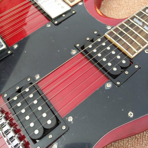 Red EDS1275 Custom Shop double Neck Electric Guitar 6/12 strings Wholesale Musical Instruments