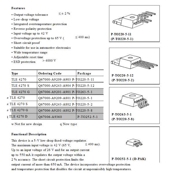 Durable NPN PNP Transistors PMIC Voltage Regulators - Linear TLE4270S TO 220-5 Type