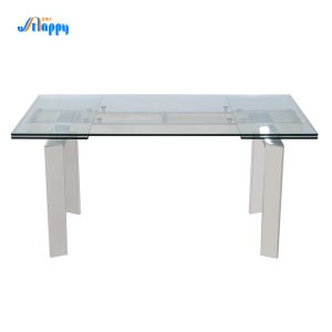 90cm Modern Style Glass Top Dining Table With Extension Design DT-31120