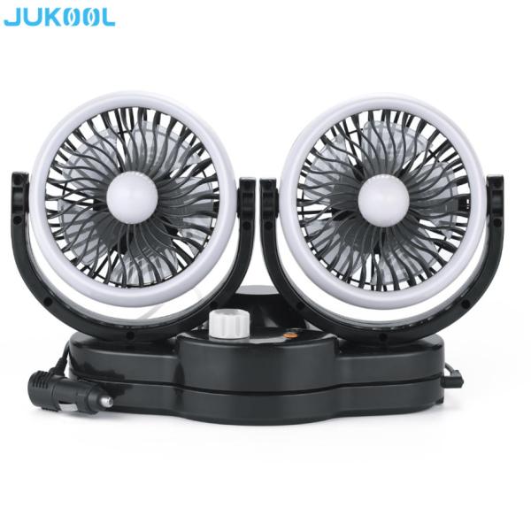 Buy Twin Head 5 Inch 12 Volt ABS Rechargeable Electric Fan at wholesale prices