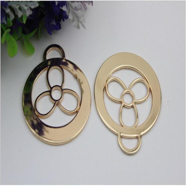 Custom Handbag Hardware 52MM Round Shape Hollow Logo Metal Tags Label With Light