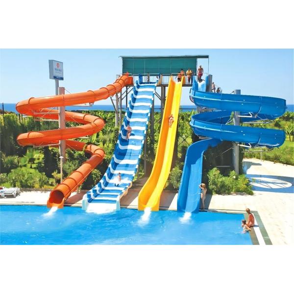 Customized Color Fiberglass Water Park Slide Outdoor Water Games Park Pool Equipment For Kids