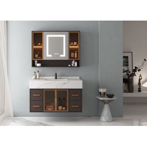 Buy cheap Modern Luxury Wall Hung Floating Bathroom Vanity Units Cabinet HD Smart LED from wholesalers