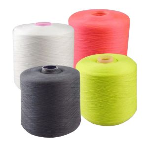 100% Polyester Yarn Raw White Yarn Factory Direct Sale Dyed Colorful 40S/2 100%
