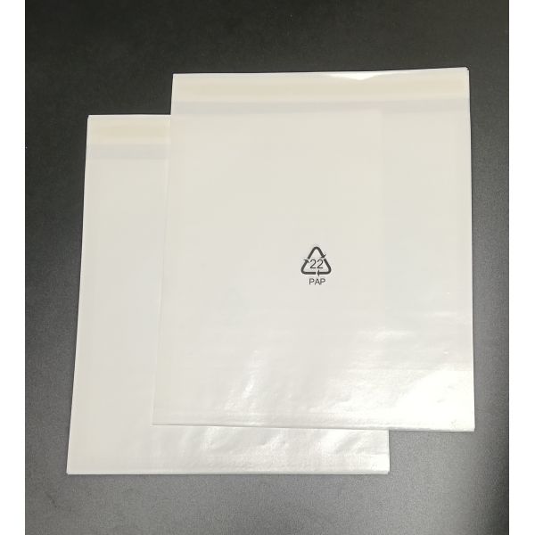 Three-Side Seal White Glassine Paper Bags With Recyclable Logo Eco-Friendly Food-Grade Packaging For Dry Foods And Crafts