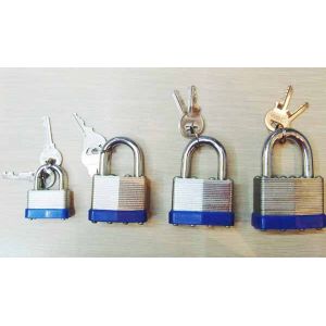 Steel laminated padlock brass cylinder
