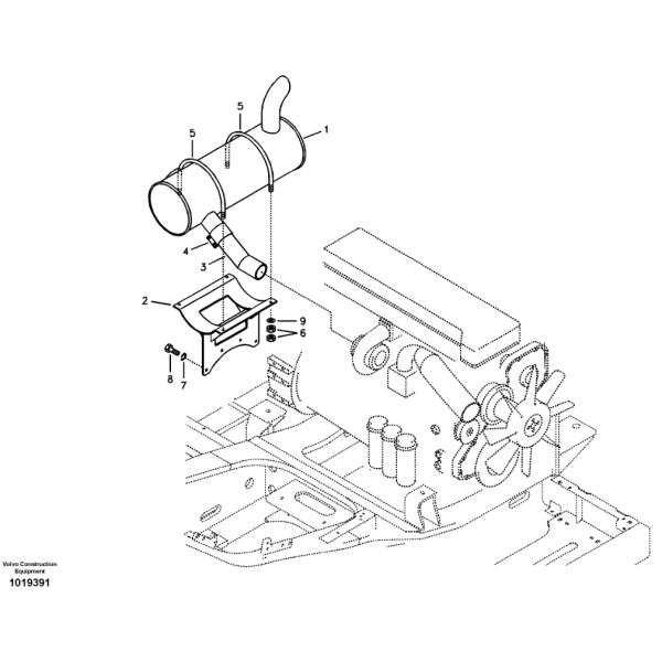 VOE14528383 14528383 Muffler Clamp Excavator Spare Parts For EC460B