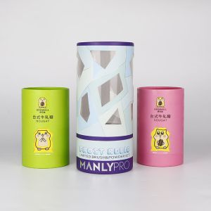 Recyclable Paper Tube Packaging With Window UV Coating 4C Printing