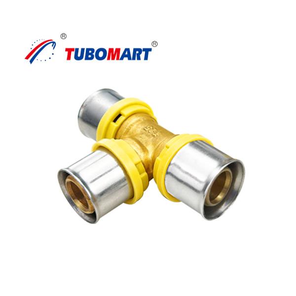 Buy Residential Pex Press To Connect Fittings With Natural Brass Material at wholesale prices