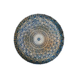 Baroque Style Retro Round Crystal Glass Plates 32cm 13 Inch