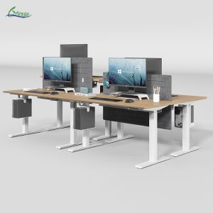 Modern Work Office Desk with Uplift Motorized Adjustable Desk and Stylish Cable