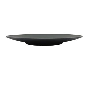 China Camping Matte Black Melamine Salad Plate 14'' Non Toxic Round on sale