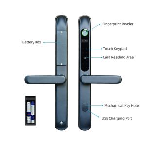 Anti Rust Residential Bluetooth Smart Door Lock Stainless Steel