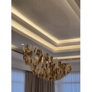 Fashion Creativity Leaf Shape Customized Pendant Lamp Extra Large Chandeliers