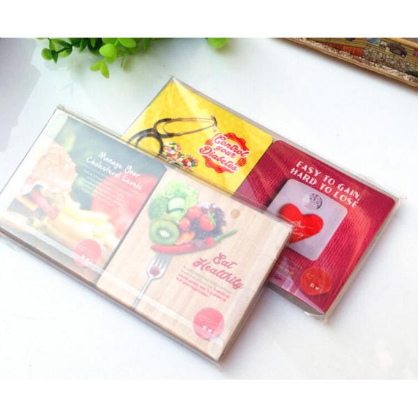 PVC box packaging Wooden cork coaster Customized size and printed logo for home and hotel