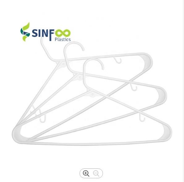 Buy White Thick Plastic Hangers , Wardrobe Giant Tubular Plastic Hanger at wholesale prices
