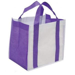 Reusable Non Woven Carry Bags Promotional Gift Totes in Green Purple