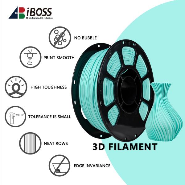PLA+ Matte Mint Green 3D Printing Filament 1000g Printing Temperature 210-230℃ Custom