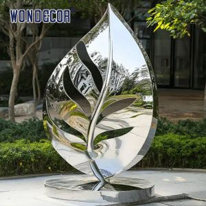 Hotel Garden Outdoor Decoration Stainless Steel Leaf Sculpture