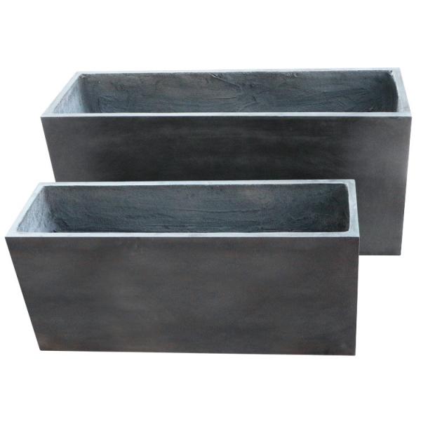 Buy Matte Rectangle Fiber Clay Planter With Drainage Holes at wholesale prices