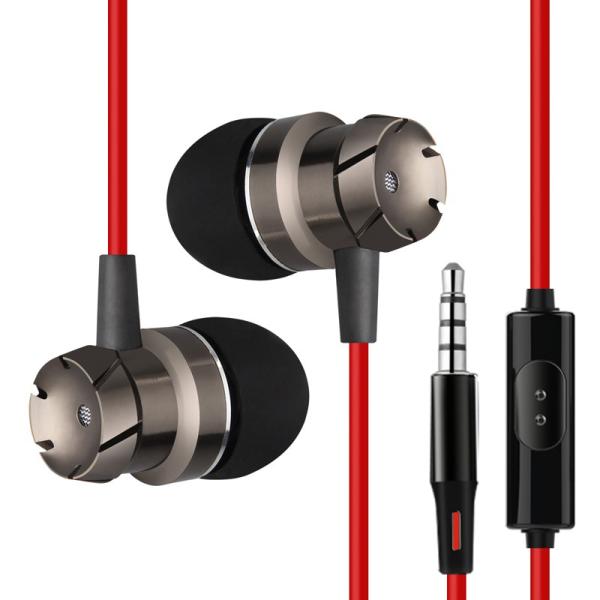 Metal Turbine Stereo Wired Earphone With Mic And Volume Control For Pc