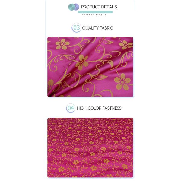 Custom Design Hot Selling 2022 New Warp Knitted Printed Mattress Fabric Gold Powder Cloth