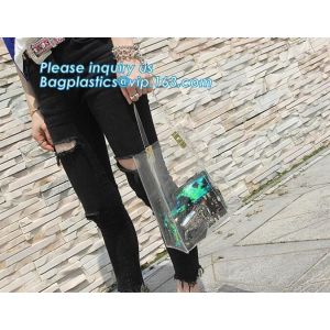 fashional pvc lcear plastic shoulder display shopping bag, Portable Clothing