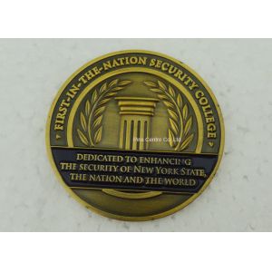 Antique Gold University Personalized Coins , Brass Stamped Soft Enamel Military
