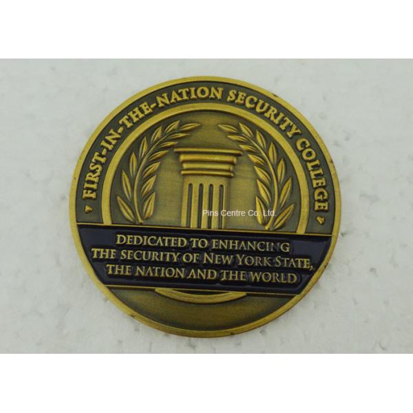 Antique Gold University Personalized Coins , Brass Stamped Soft Enamel Military