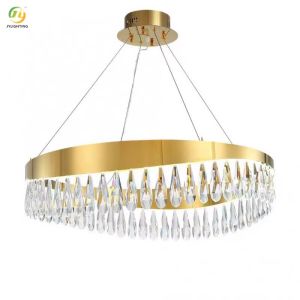 JYLIGHTING Stainless Steel Crystal Living Room Minimalist Light Luxury
