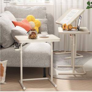 China Custom White Wooden Manual Standing Desk for Minimalist Classroom in SPCC Steel Frame on sale