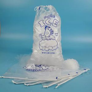 Biodegradable Transparent ICE Drawstring Printed Plastic Bag