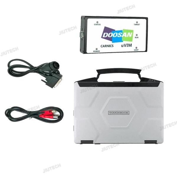 CF54 Laptop + For Doosan Diagnostic Tool DOOSAN Uvim Engine Fault Detector DDT SCR DPF DCU ECU Excavator Scanner Tool