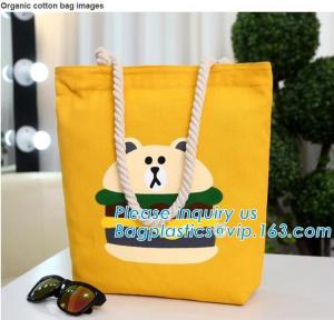 China Wholesale white color letters series printing rough rope handle cotton canvas fabric foldable tote shopping bag bagplast on sale