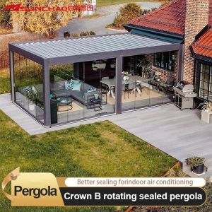 China Smart Home Integration Remote Control Aluminium Pergola with Aluminium Gardening Tools on sale