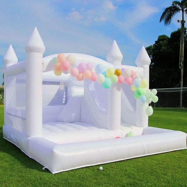 8-13 Years Old Customized Color Inflatable White Wedding Jumpers for Big Celebrations