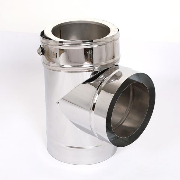 Buy Rustproof Double Wall Black Stove Pipe , Double Insulated Flue Lightweight at wholesale prices