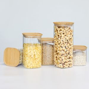 High Borosilicate Glass Coffee Jars Canister With Lids 1600ml