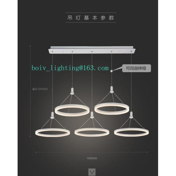 LED Pendant Lightings Flower Shape Round Acrylic Aluminium 60w Black