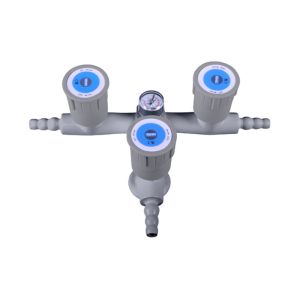 High Gloss Epoxy Powder Lab Fittings Triple Outlet Faucet / Tap